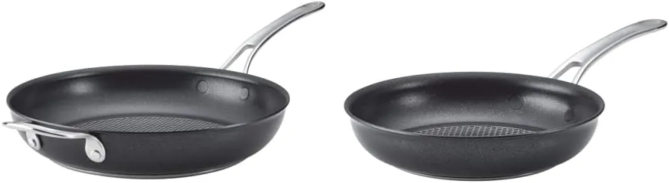 Anolon X Hybrid Nonstick Skillet Set, 12 Inch & 8.25 Inch, Dark Gray