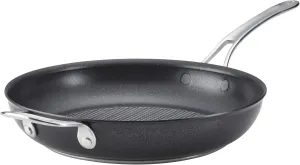 Anolon X SearTech Aluminum Nonstick Frying Pan with Helper Handle, 12-inch, Super Dark Gray