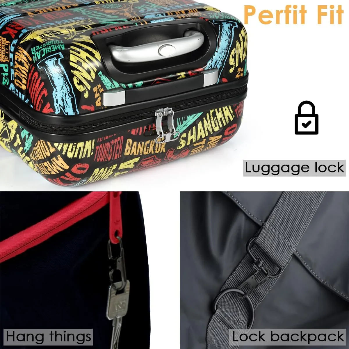 Anti Theft Zipper Lock- Backpack Zipper Lock Keep The Zipper Closed, Quick Disconnect Clip - Key Holder Add-on Accessory 8PCS 2Sizes (Black/Silver)