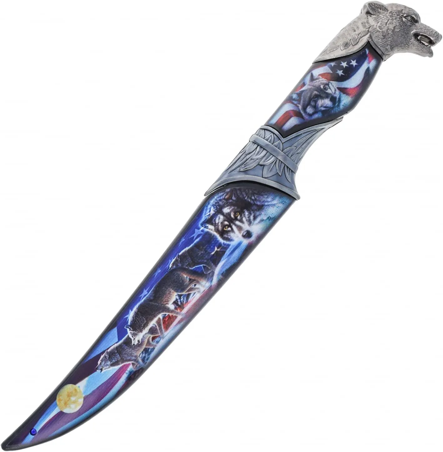 ASR Outdoor 13 Inch Collectors Hunting Knife Decorative Scabbard and Handle with Animal Head (Many Styles)