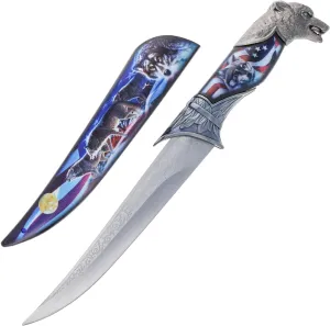 ASR Outdoor 13 Inch Collectors Hunting Knife Decorative Scabbard and Handle with Animal Head (Many Styles)