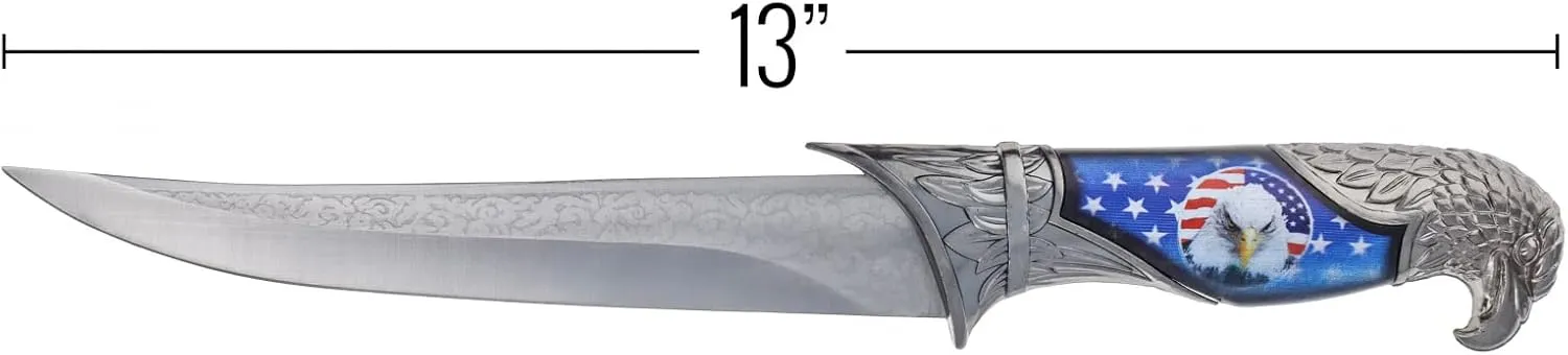 ASR Outdoor 13 Inch Collectors Hunting Knife Decorative Scabbard and Handle with Animal Head (Many Styles)