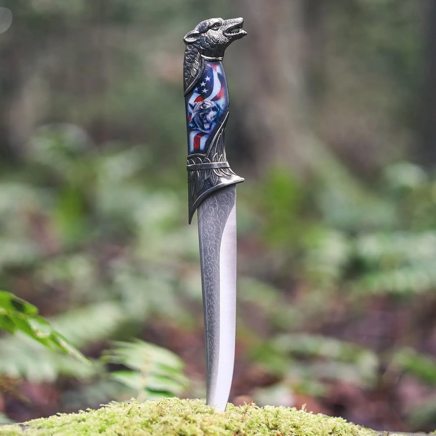 ASR Outdoor 13 Inch Collectors Hunting Knife Decorative Scabbard and Handle with Animal Head (Many Styles)