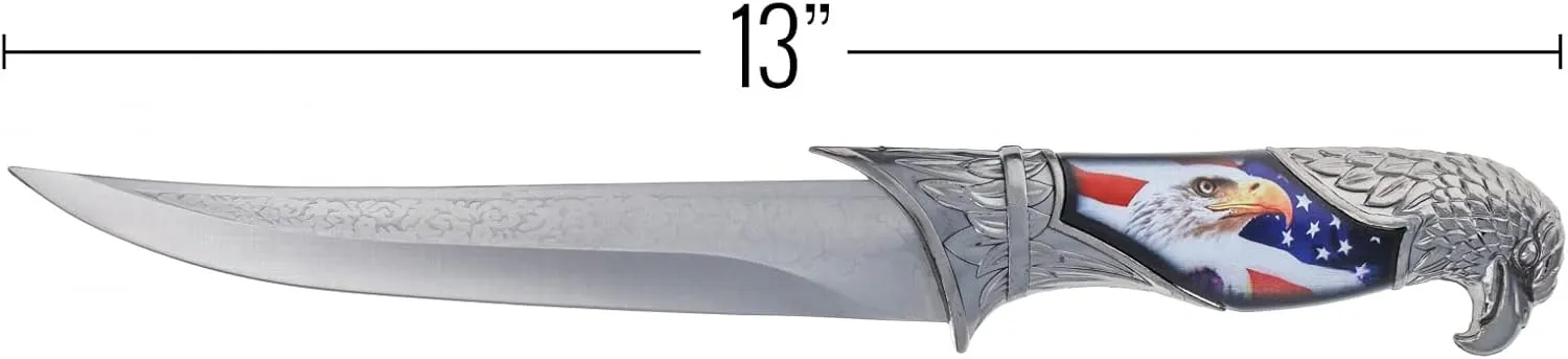 ASR Outdoor 13 Inch Collectors Hunting Knife Decorative Scabbard and Handle with Animal Head (Many Styles)