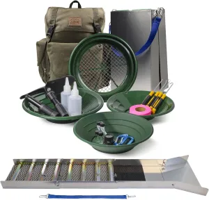 ASR Outdoor Deluxe 50" Aluminum Folding Sluice Box Gold Prospecting Kit, Green