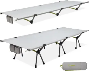 ATEPA Heavy Duty Lightweight Folding Camping Cot Bed, Height Adjustable Foldable Portable Sleeping Cot for Adult, Patio, Beach, Hiking, Camping, Travel, Office Nap, Outdoor, Support 330lbs