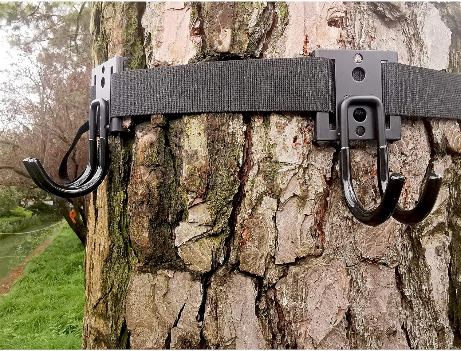 Auscamotek Tree Stand Strap Bow Hangers with Metal Hooks for Treestand Platform Saddle Hunting Accessories