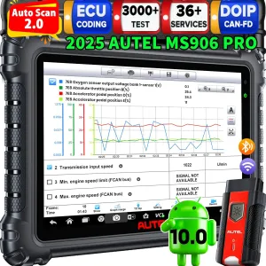 Autel MaxiSYS MS906 PRO, 2025 MS906PRO 2.0 Same as MS906 MAX Newer of MP900BT MK908, ECU Coding, Bidirectional & 3000  Test, 36  Service, CAN FD & DOIP, VAG Guide, FCA SGW, 10.0 OS, Auto Scan 2.0