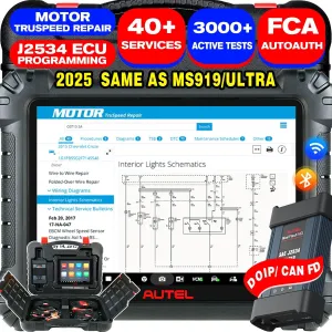 Autel MaxiSys MS909 Smart Diagnostics Tool, 2025 New Motor TruSpeed Same as MS919 MSUltra, TSB, Repair Tips, Topology 2.0, Up of Elite 2 PRO, ECU Programming/Coding, 40  Service, 3K  Active Tests