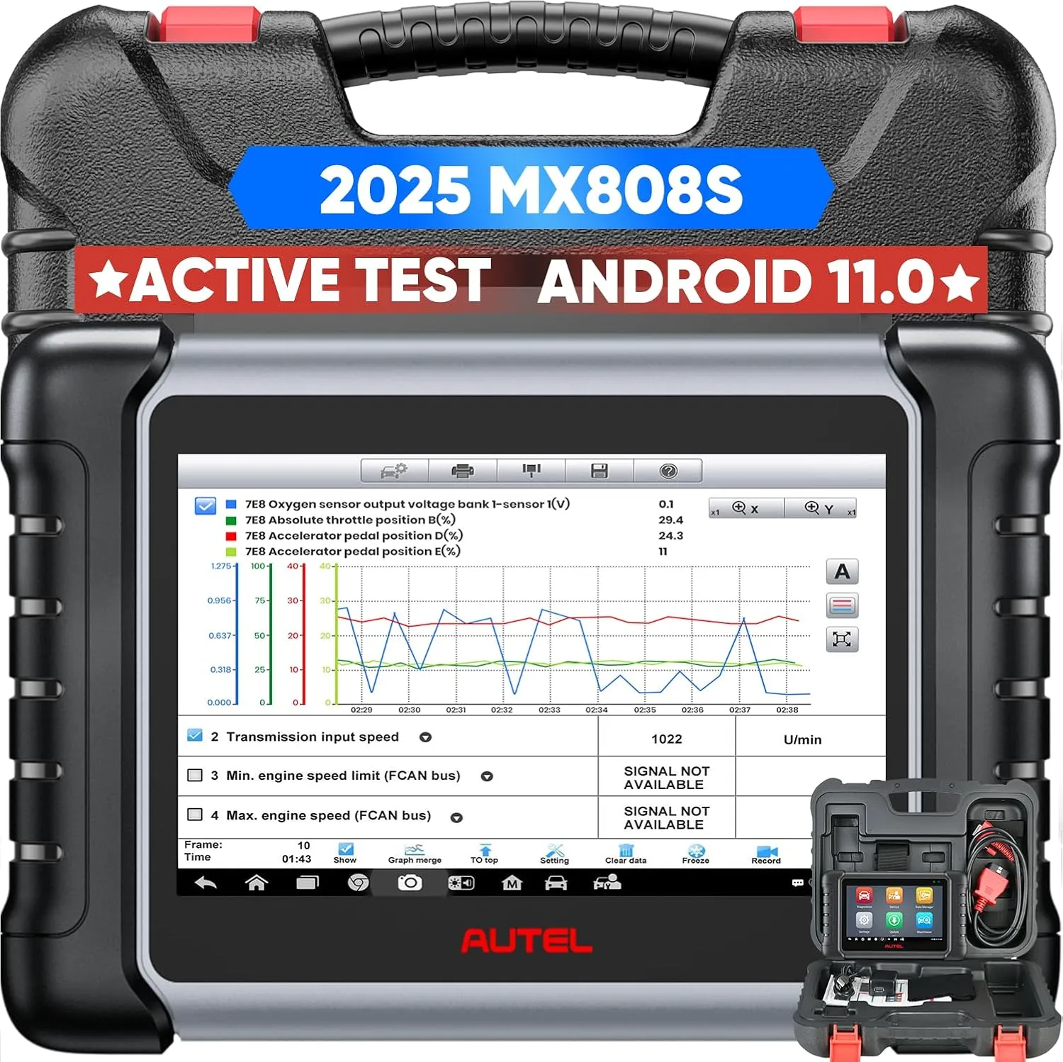 Autel Scanner MaxiCheck MX808S, 2025 US Ver of MaxiCOM MK808S MK808Z, Full Bidirectional Diagnostic Scan Tool as MK900 MX900 MK900BT MK808BT PRO, 3K  Active Test, 28  Service, OE All System, OS11, FCA