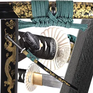 Authentic Hand-Forged Samurai Katana – Full Tang 1095 High Carbon Steel, Razor-Sharp Blade, Practical for Martial Arts & Collectors