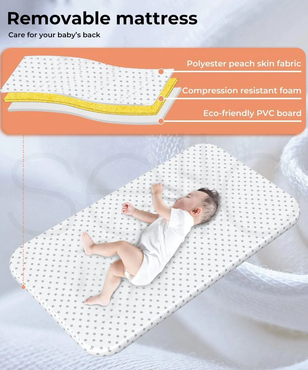 Baby Cot Bed Crib Portable Bassinet