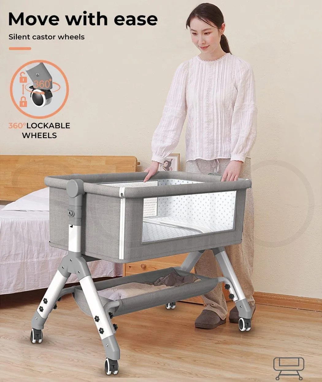 Baby Cot Bed Crib Portable Bassinet