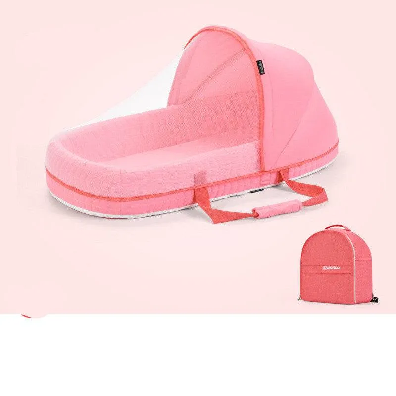 Baby Crib Multifunctional Folding Newborn Nest Toddler Bed Portable Sun Protection Mosquito Net Infant Camping Bed Travel Cot