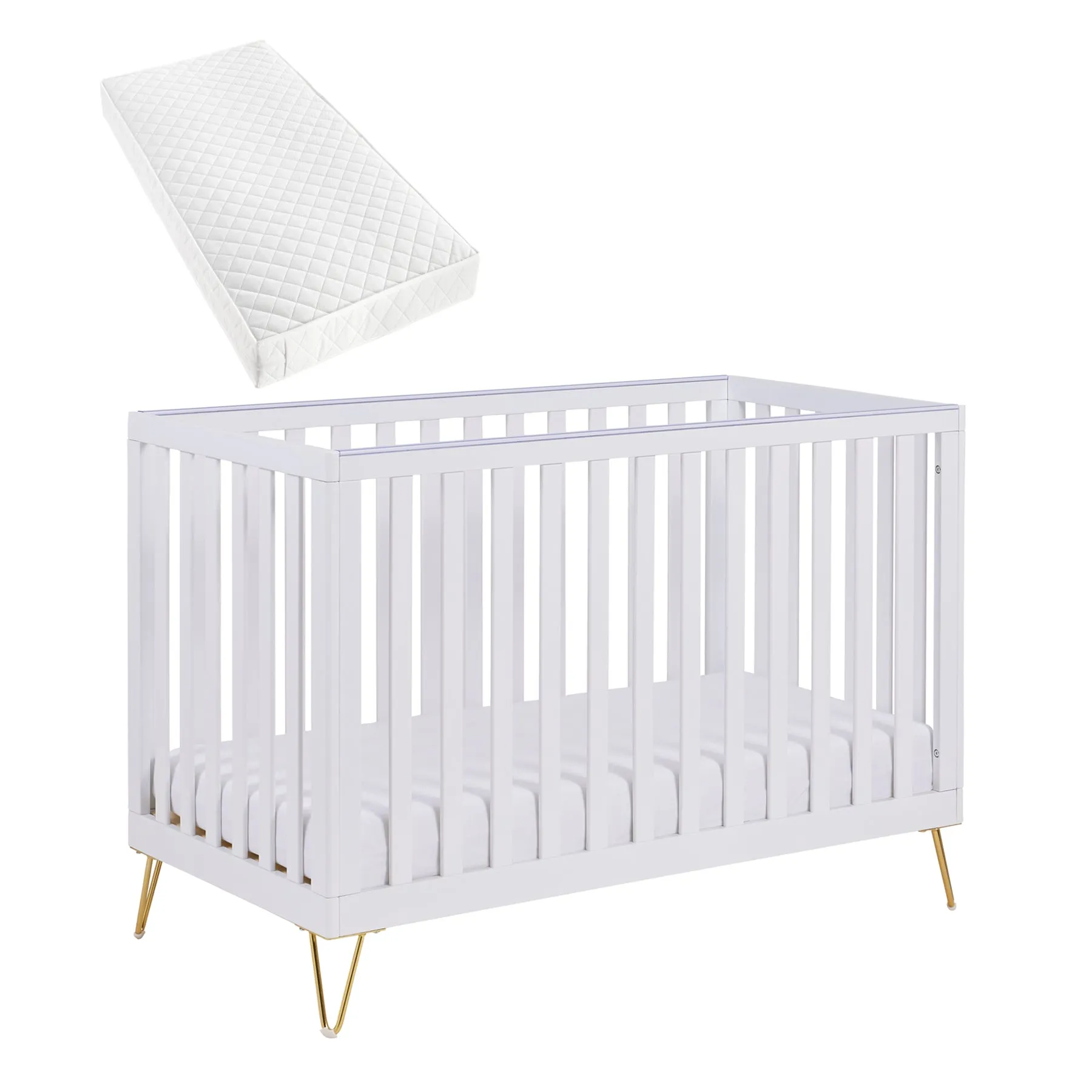 Babymore Kimi Mini Cot Bed – White