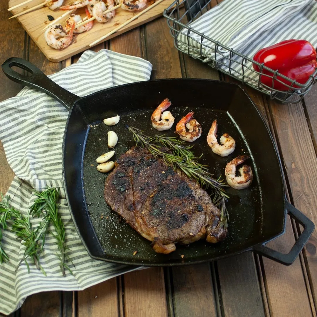 Bayou 12-in Square Cast Iron Skillet