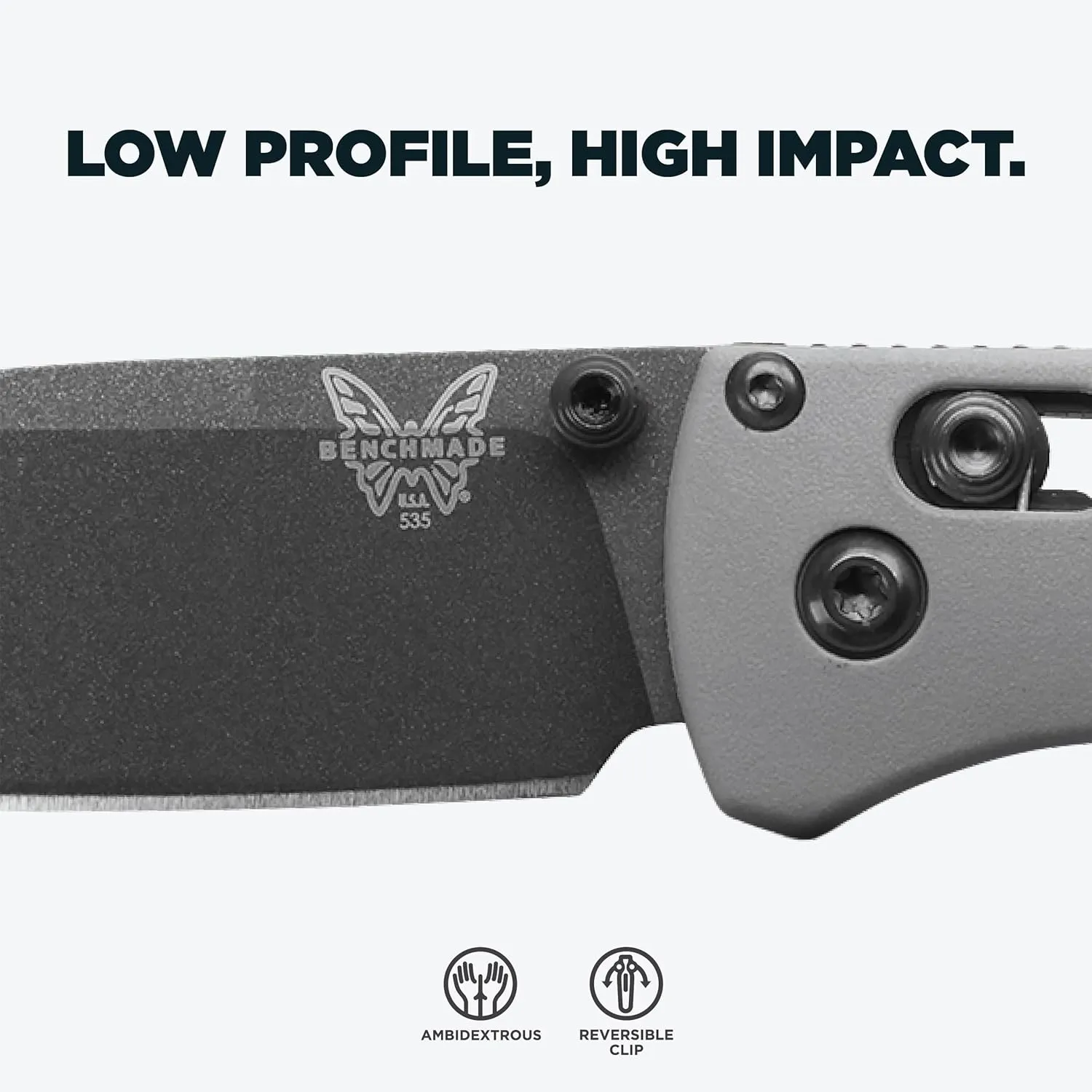 Benchmade - Bugout 535 EDC Knife with Storm Gray Grivory Handle (535BK-08)