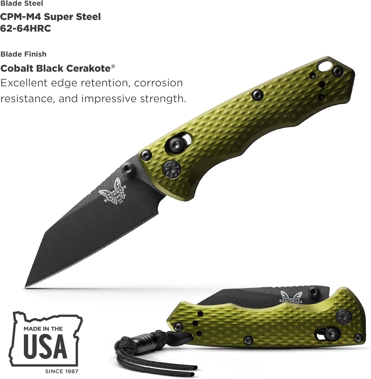 Benchmade - Full Immunity 290 Tactical Knife with Woodland Green Aluminum Handle (290BK-2)