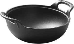 BESPORTBLE Cast Iron Camping Pot Non-coated Skillet for Outdoor Cooking Temperature Resistant Easy to Clean for Stewing Stir-frying and Hot Pot