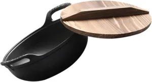 BESPORTBLE Cast Iron Skillet Pot Saucepan Handle Cooking Camping Cookware Cast Frying Pan Hanging for Home Cast Wok