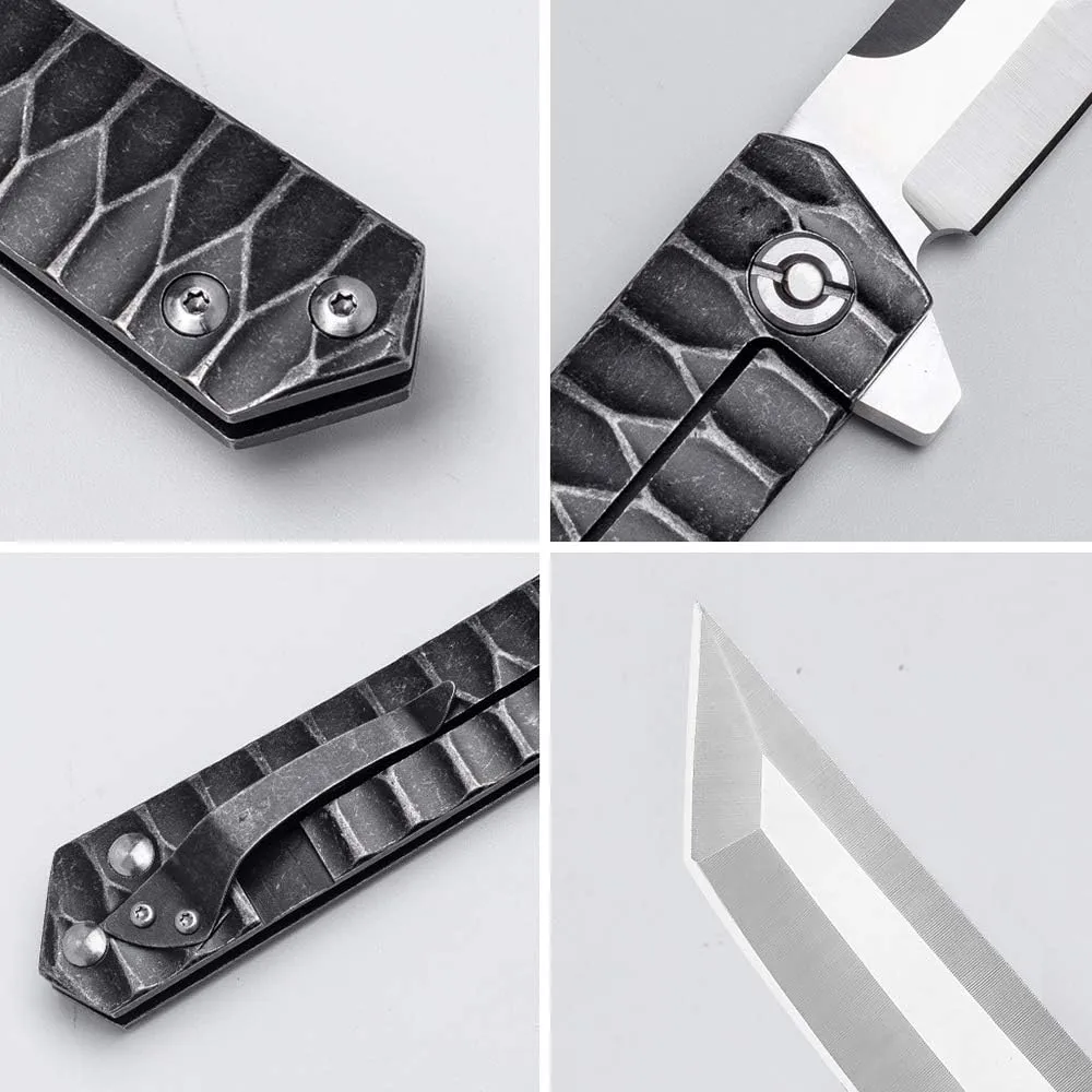 BGT Folding Tactical Knife Pocket Knives Tanto Blade Ball Bearing System EDC Tools For Outdoor Camping Hiking Fishing,Man's Gift