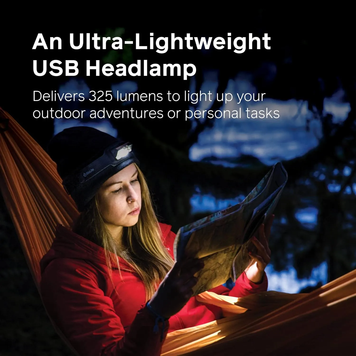 BioLite, HeadLamp 325 - Lightweight & Bright USB Headlamp
