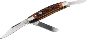 Böker Medium Stockman 3.5 Inch Pocket Knife, Stockman Jigged Brown Bone, Traditional Series 2.0, Made in Germany