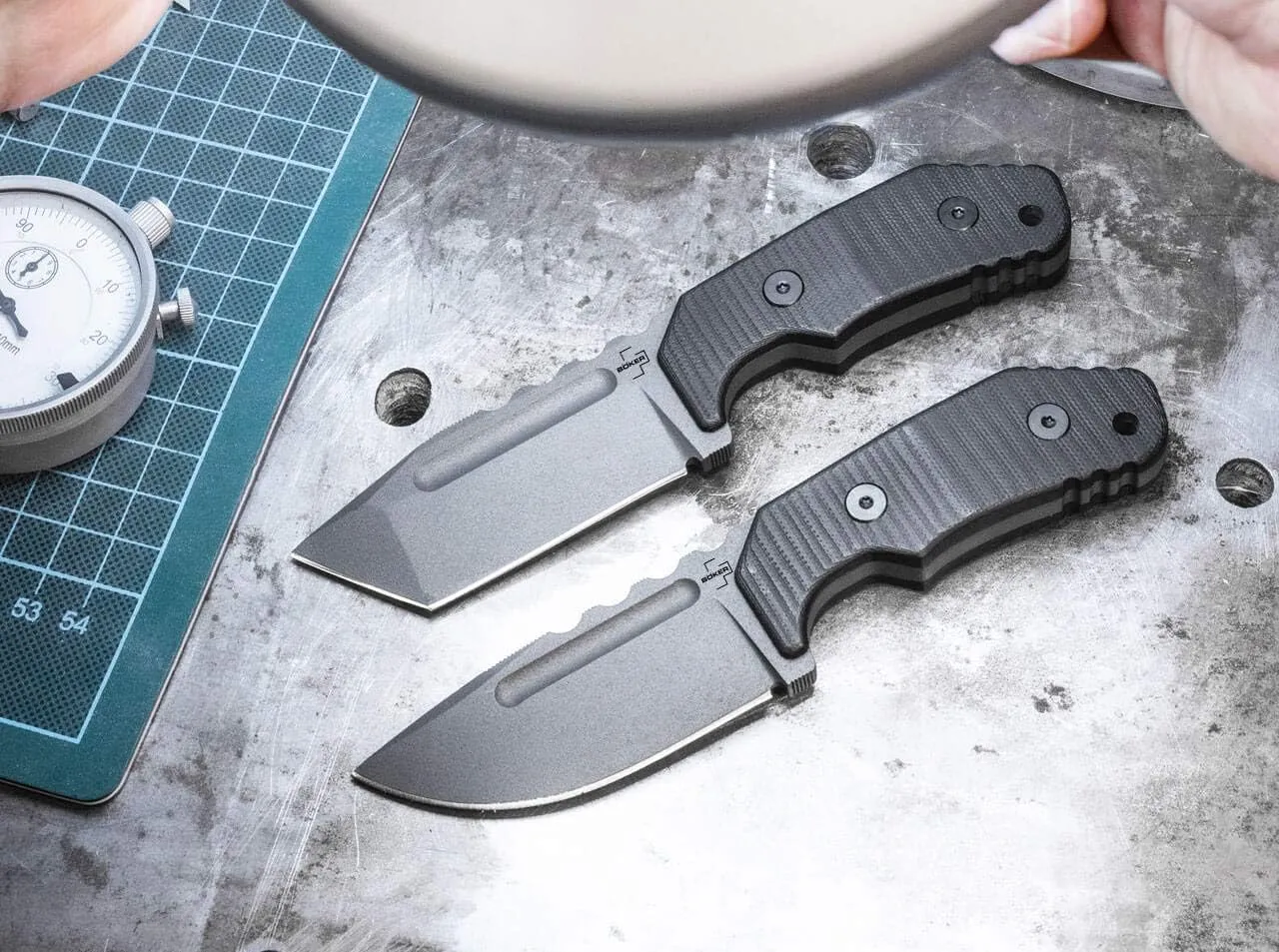 Böker Plus Little Dvalin Tanto - small fixed EDC knife with G10 handle scales - D2 blade - with Kydex sheath