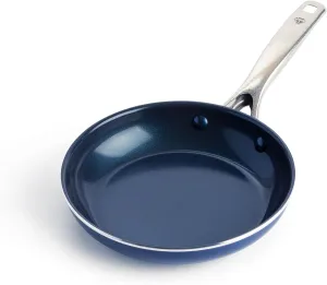 Blue Diamond 8" Nonstick Frying Pan Skillet, Diamond Infused PFAS & PTFE-Free Ceramic Pot, Dishwasher & Oven Safe, Stay Cool Handle, Durable Non Toxic Metal Utensil Safe, Egg & Omelet Pan, Blue