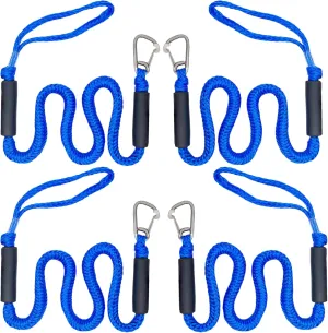 Boat Docking Rope with Stainless Steel Clip Jet Ski Boat Dock Lines Mooring Lines Boat Accessories Marine, Pontoon Boat Accessories (Blue)