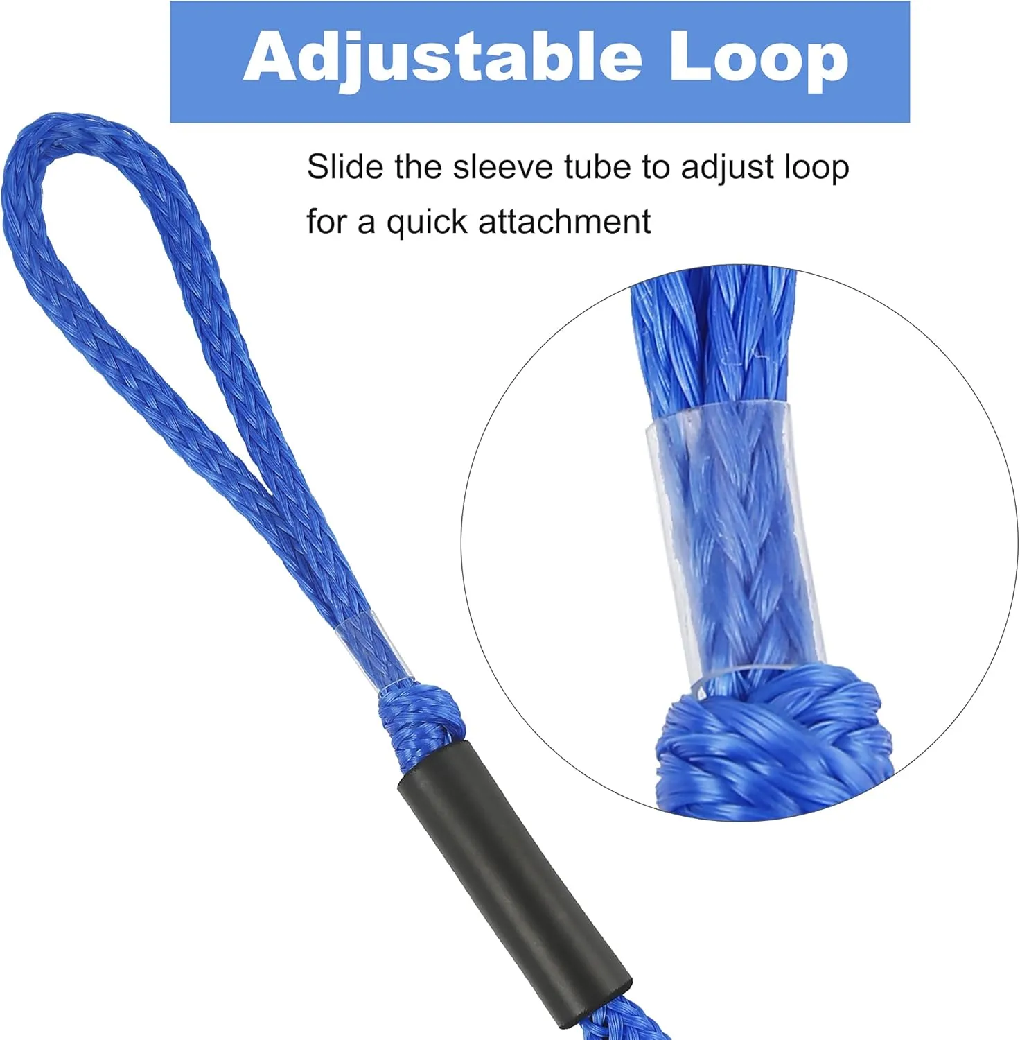 Boat Docking Rope with Stainless Steel Clip Jet Ski Boat Dock Lines Mooring Lines Boat Accessories Marine, Pontoon Boat Accessories (Blue)