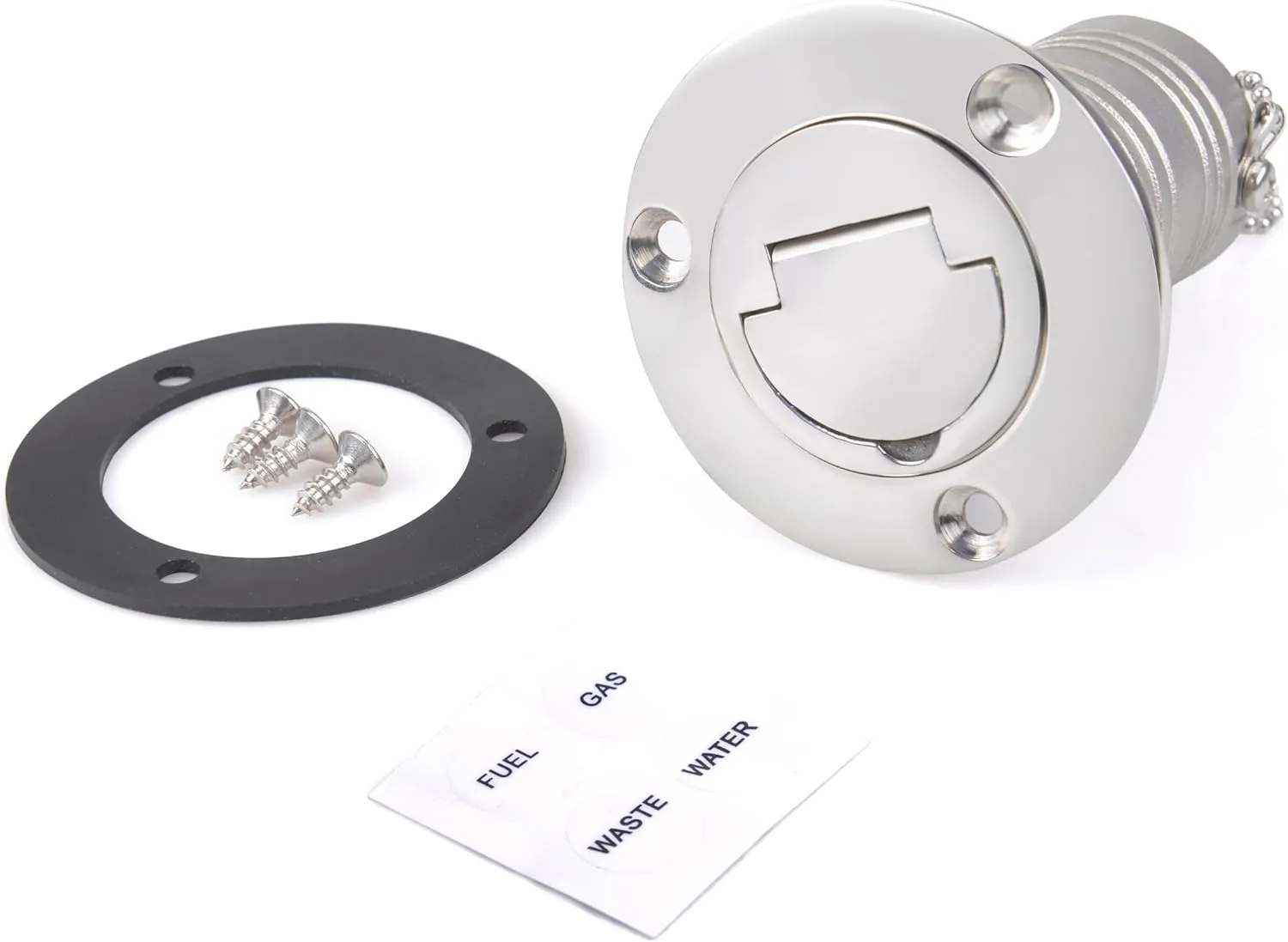 Boat Gas/Fuel/Diesel/Water/Waste Deck Fill/Filler Tank Key/Keyless Cap Marine Mirror-Polished 316 Stainless Steel Hardware for Boat Yacht Caravan 1-1/2"(38mm) /2"(50mm)