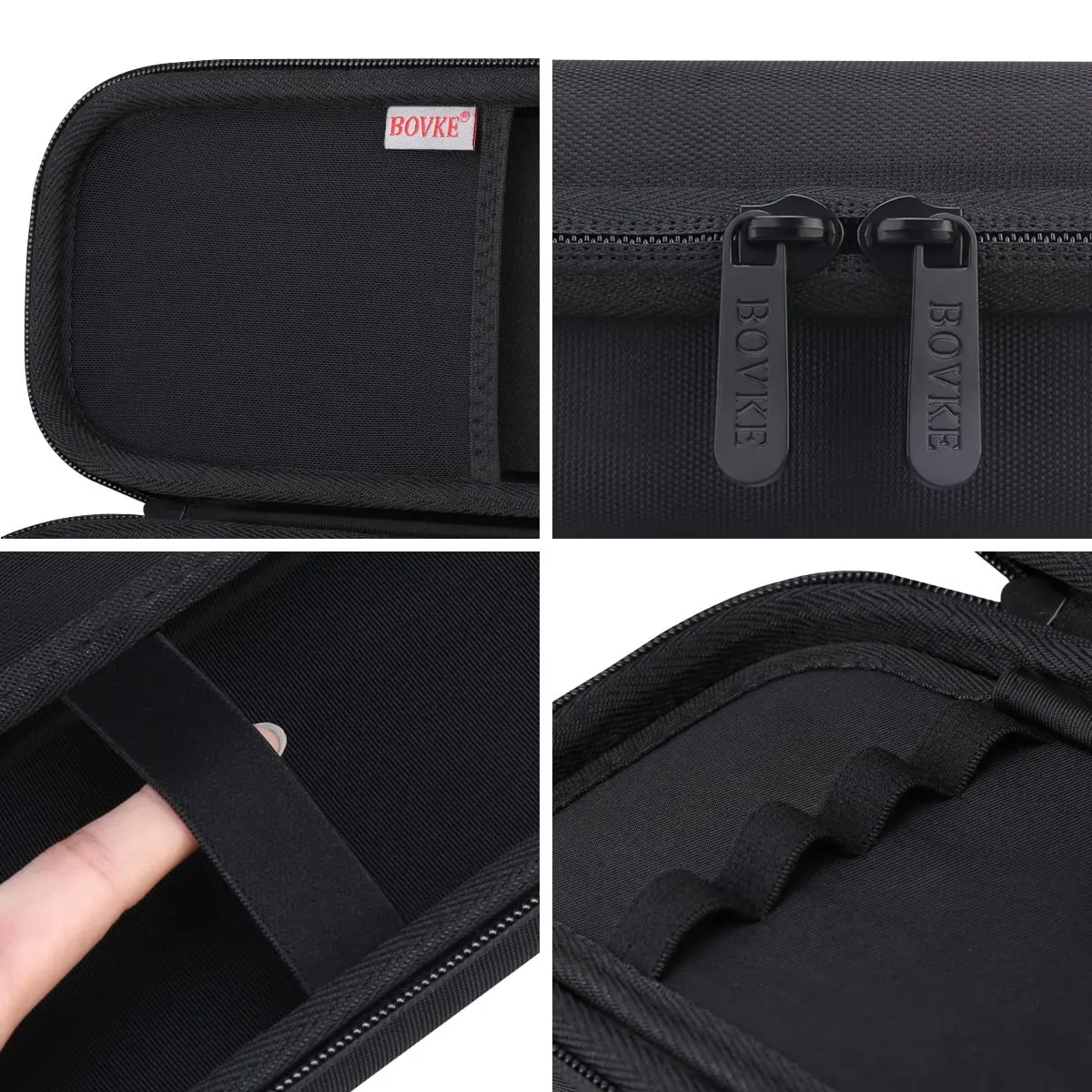 BOVKE Stethoscope Case for 3M Littmann Cardiology IV Diagnostic, Classic III, Lightweight II S.E, MDF Acoustica Deluxe Stethoscopes - Extra Room for Penlights & Nurse Work Accessories, Black   Black