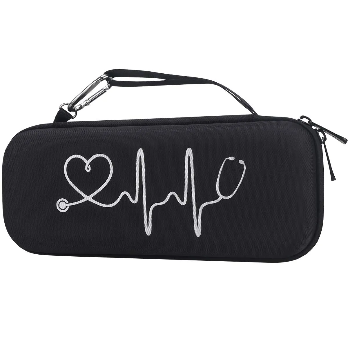 BOVKE Stethoscope Case for 3M Littmann Cardiology IV Diagnostic, Classic III, Lightweight II S.E, MDF Acoustica Deluxe Stethoscopes - Extra Room for Penlights & Nurse Work Accessories, Black   Black