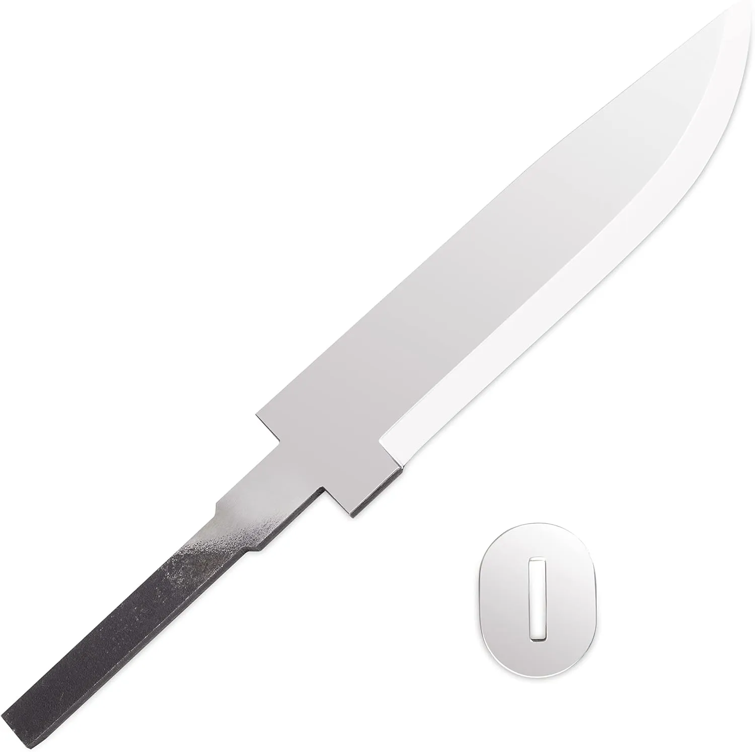 BPS Knives Blank 06 - Blank Blade for Knife Making - 5" Carbon Steel Rat Tail Blade - Scandinavian Scandi Grind Knife Blank - DIY Knives Making Blades