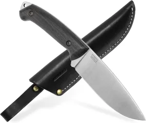 BPS Knives Savage Bushcraft Full Tang Camping Knife with Leather Sheath, Outdoor Fixed Blade, Bush Survival Knife Gift for Men, Camp Gear