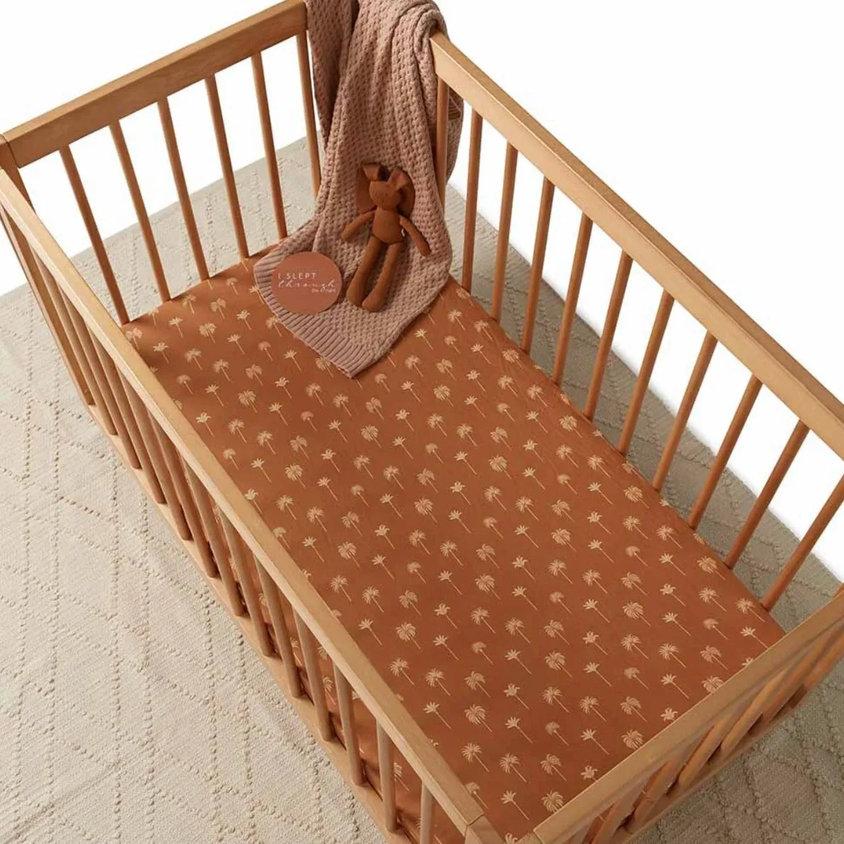 Bronze Palm Fitted Cot Sheet