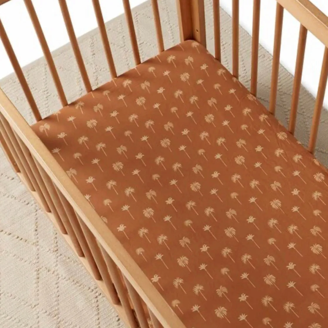 Bronze Palm Fitted Cot Sheet