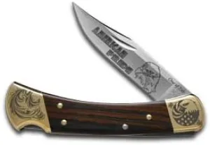 Buck 110 American Pride Ebony Wood Folding Hunter 1/250 Stainless Custom Pocket Knife