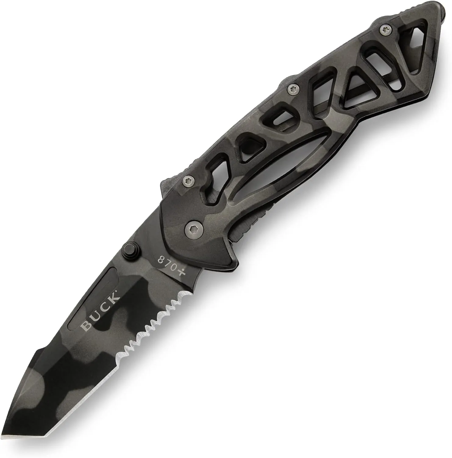 Buck Knives 0870 Bones Partially Serrated Tactical Folding Knife with Clip