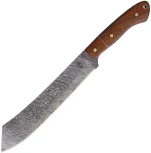 BucknBear Custom Handmade 1095 Damascus Utility Fixed Blade Machete Knife Walnut Handle (9" Damascus)