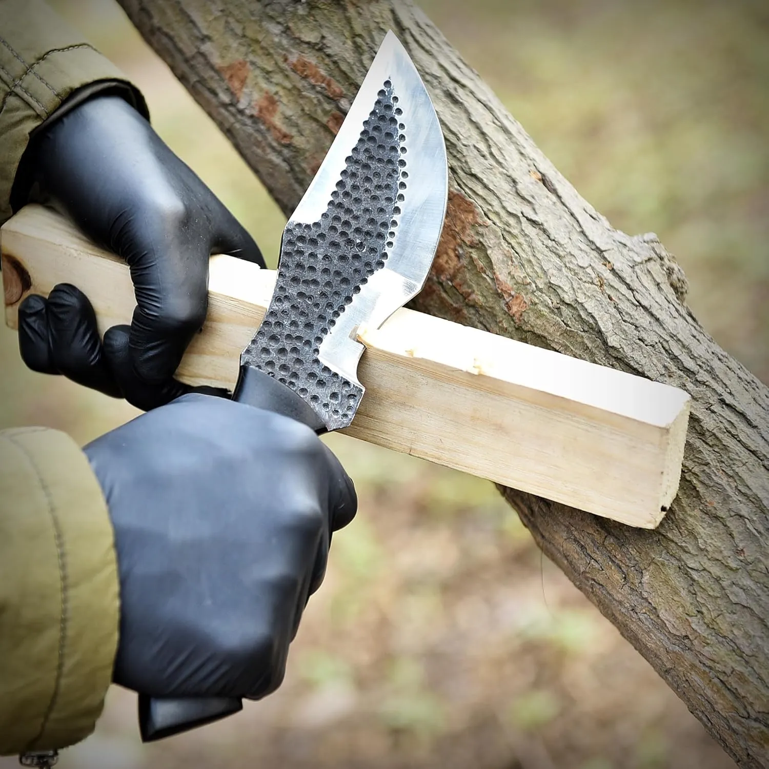 Bushcraft Tracker Knife with Black Carbon Steel Blade & Leather Sheath – Knife with Micarta Handle for Unrivaled Camping Performance & Outdoor Hunting Tool - Gift for Men