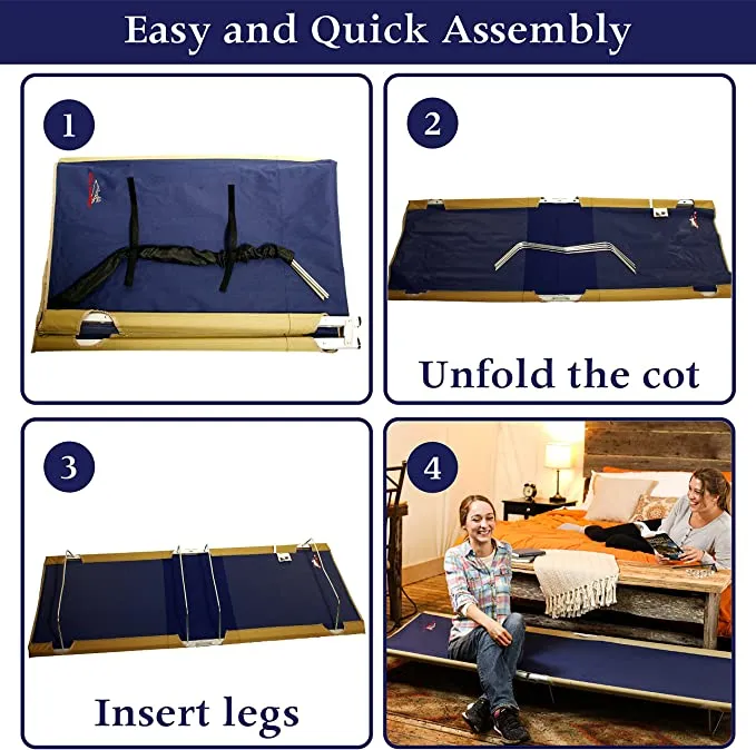 BYER OF MAINE, Allagash Plus, Cot, 76" L X 30" W X 8" H, Lightweight Cot, Extra Wide, Camping Cots Adult, Holds up to 250lbs, Portable Camping Cot