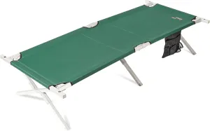 BYER OF MAINE Military Cot, Folding cot, Reinforced Aluminum/Steel Frame, Extra Large Size, Holds 375lbs
