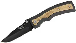 Camillus Slick / 8" Overall / 3" Blade/CARBONITRIDE TI/AUS-8 / ZYTEL Handle W/BURL Wood Inlays