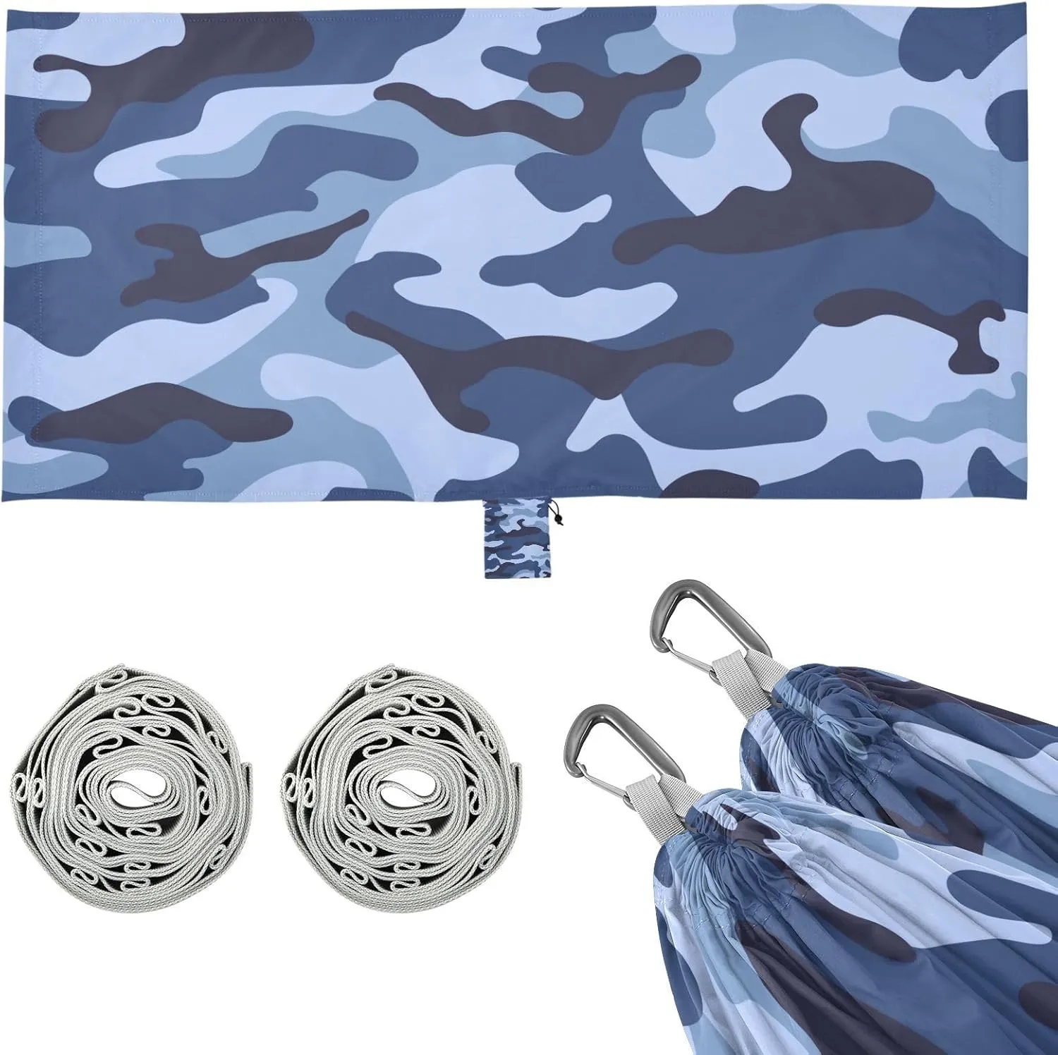 Camouflage Wave Camping Hammock Single Portable Hammocks 330 lbs Capacity with 2 Tree Straps and Attached Carry Bag,Perfect for Outdoor,Indoor,Beach,Camping,Travel