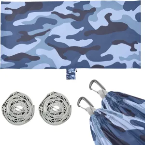 Camouflage Wave Camping Hammock Single Portable Hammocks 330 lbs Capacity with 2 Tree Straps and Attached Carry Bag,Perfect for Outdoor,Indoor,Beach,Camping,Travel