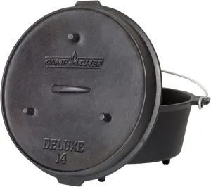 Camp Chef Deluxe 14 Dutch Oven - Cast Iron Dutch Oven with Lid & Lid Lifter for Indoor & Outdoor Cooking - 12 Quarts