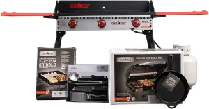 Camp Chef Guy Fieri's Pro 16 Bundle & More - Pro90X Bundle for Outdoor Cooking - Triple Burner Stove - 12" Cast Iron Skillet - 2-Burner BBQ Box - Fry Griddle - Chef's Utensil Set