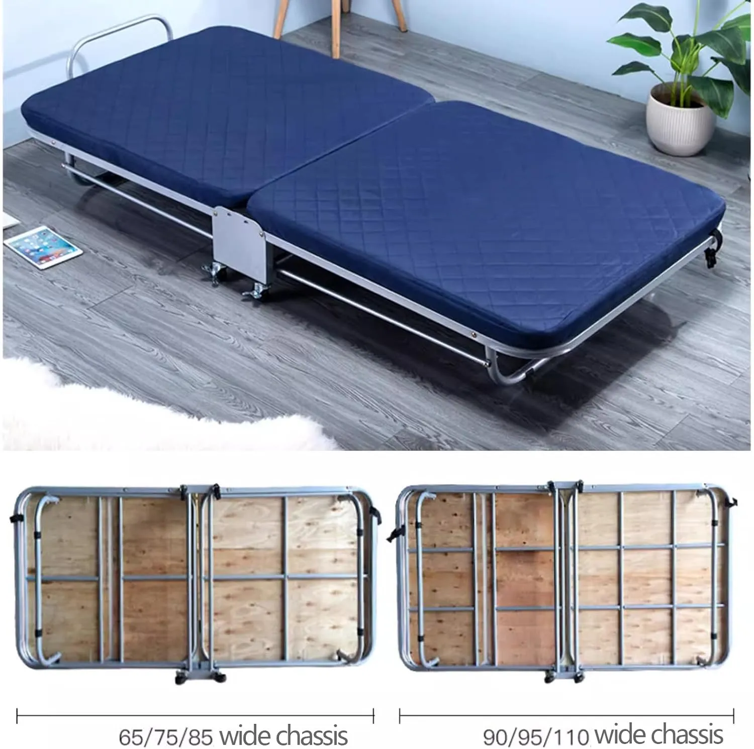 Camp Cots for Adults with Mattress 400lbs Max Load Foldaway Guest Bed, Portable Folding Bed for Adults for Camping Tent Office Outdoor Travel Sleep Over(110x188CM)